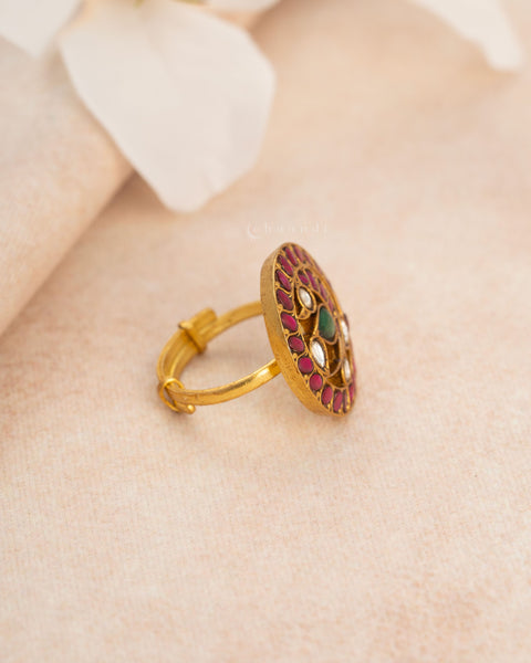 Gold polish Silver Ring