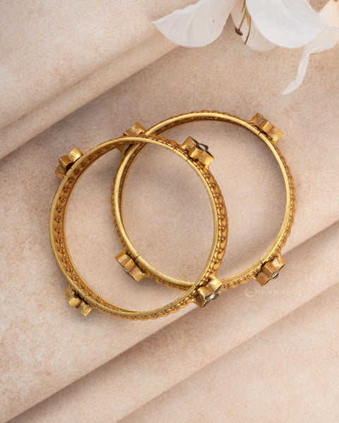 Gold Polish Silver Bangle  (Single)