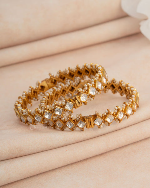 Gold Polish Silver Bangle (Single)