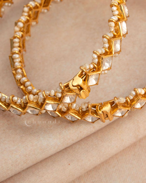 Gold Polish Silver Bangle (Single)