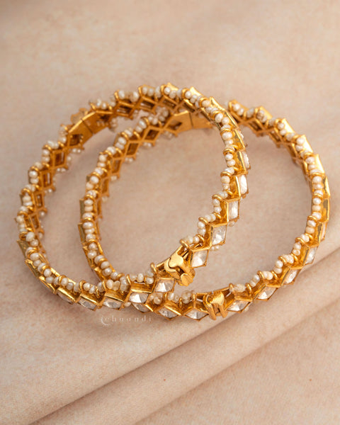 Gold Polish Silver Bangle (Single)