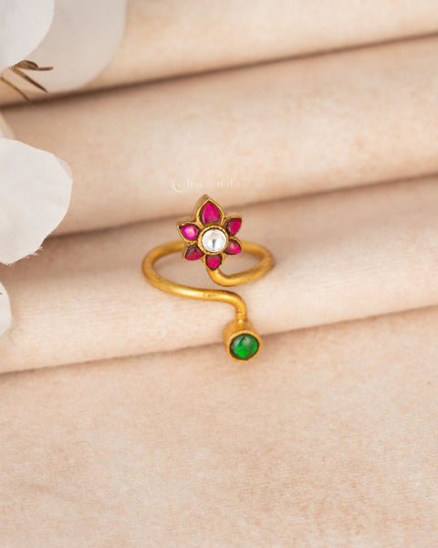 Gold polish Silver Ring