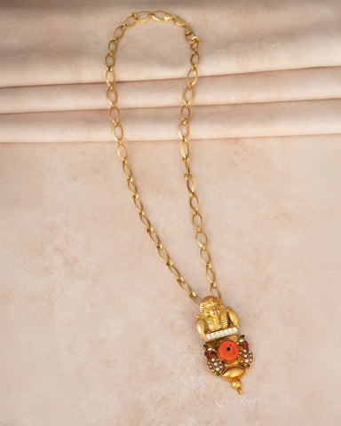 Gold Polish Silver Necklace CHN1989