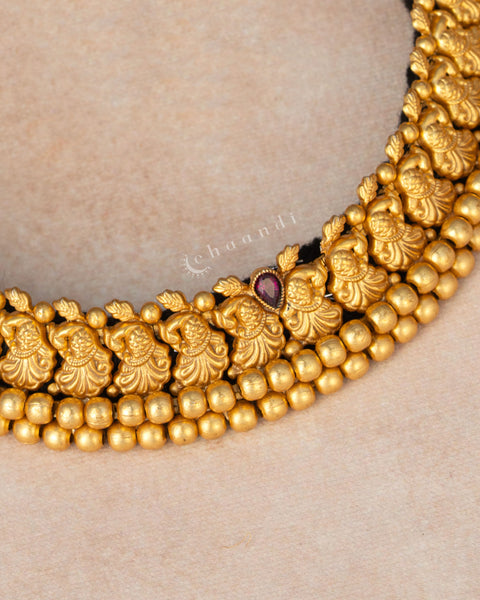 Gold Polish Silver Necklace Set