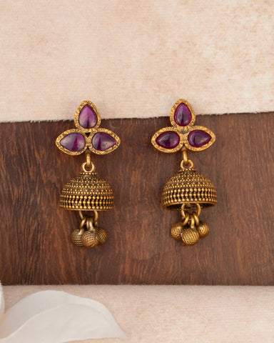 Gold Polish Silver Earrings CHE2383
