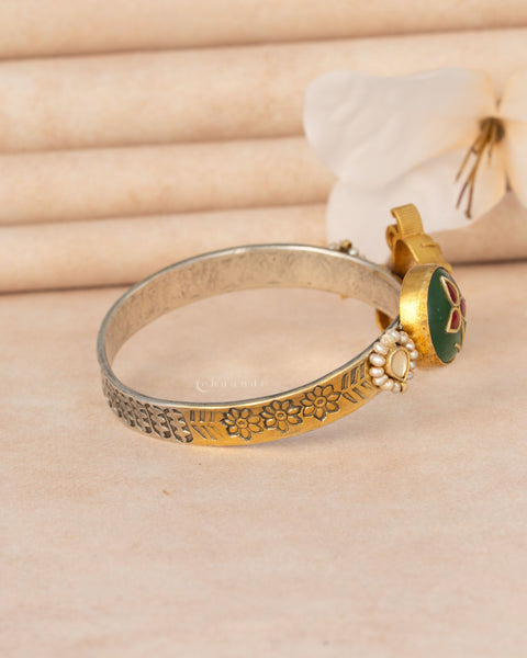 Two Tone Silver Bangle  (Single)