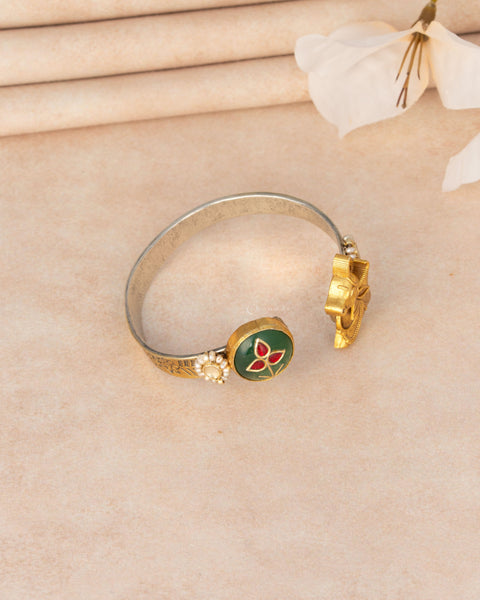 Two Tone Silver Bangle  (Single)