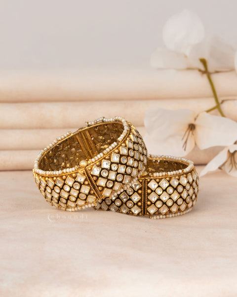 Gold Polish Silver Bangle  (Single)