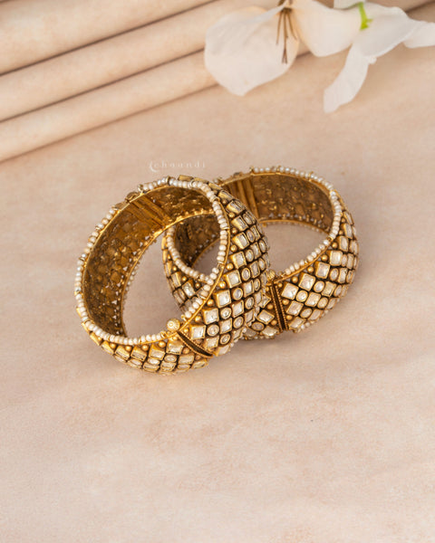 Gold Polish Silver Bangle  (Single)