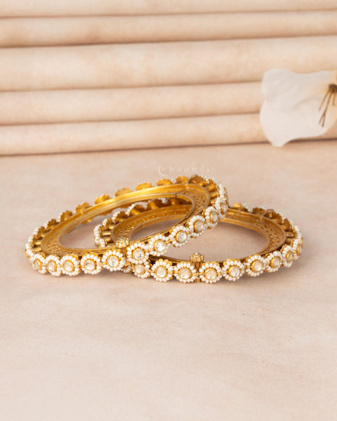 Gold Polish Silver Bangle (Single)
