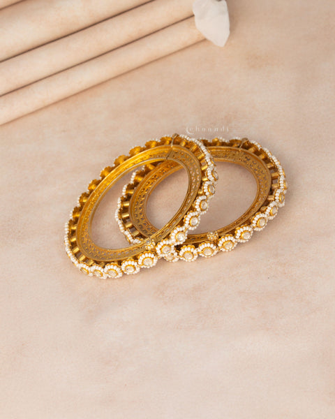 Gold Polish Silver Bangle (Single)