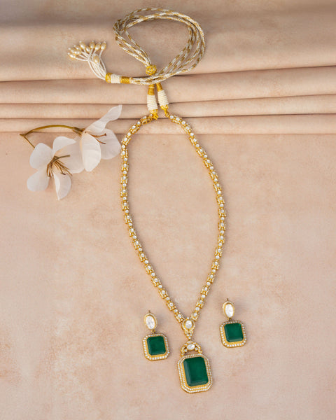 Gold Polish Silver Necklace Set