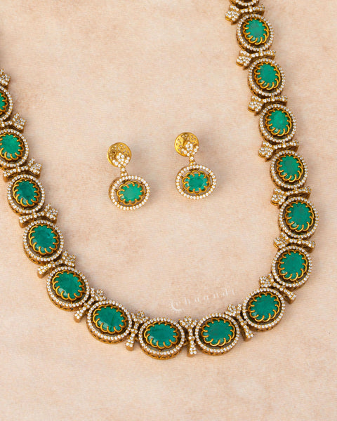 Gold Polish Silver Necklace Set