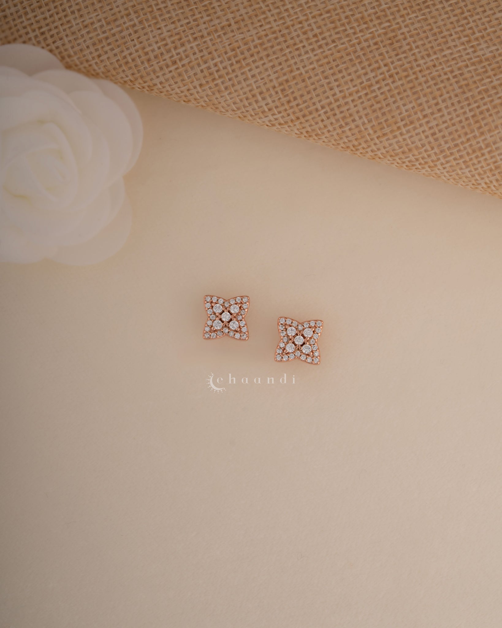 Rose Gold Silver Earrings SER1013