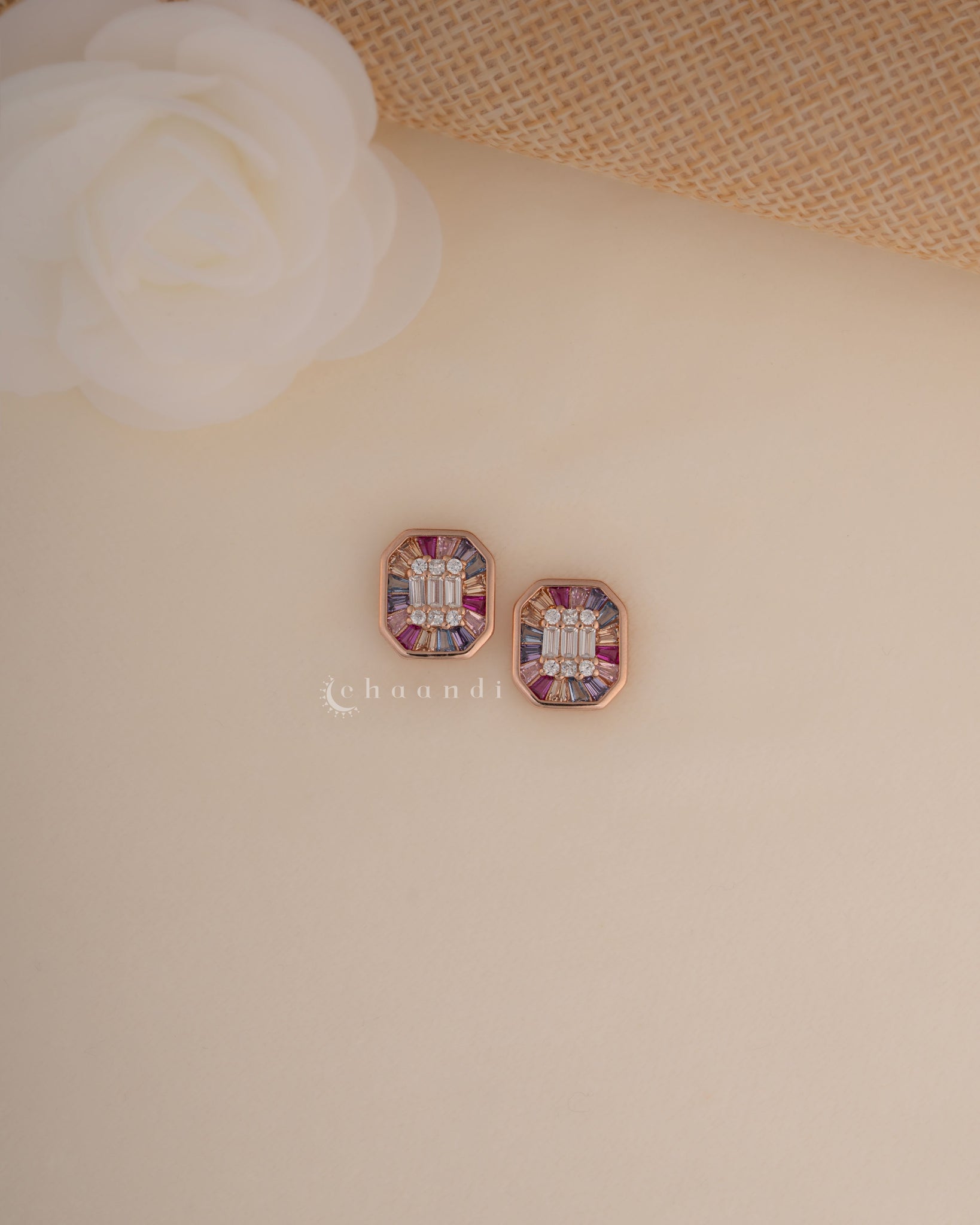 Rose Gold Silver Earrings SER1016