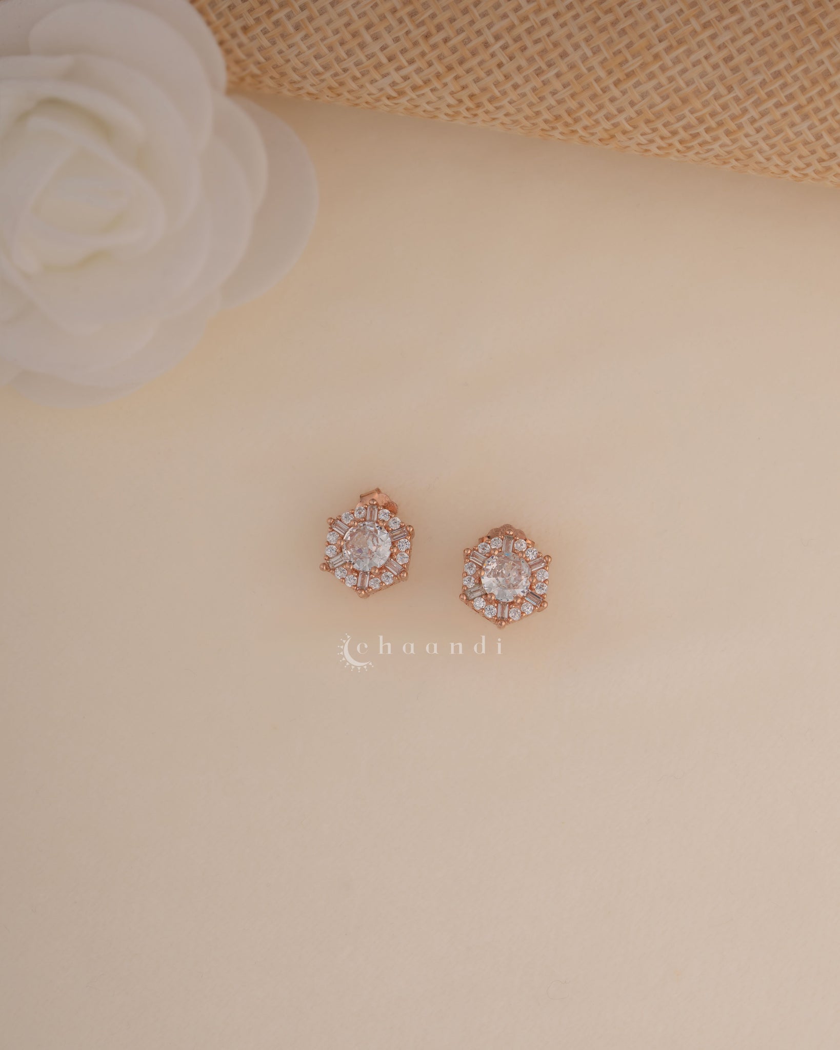 Rose Gold Silver Earrings SER1010