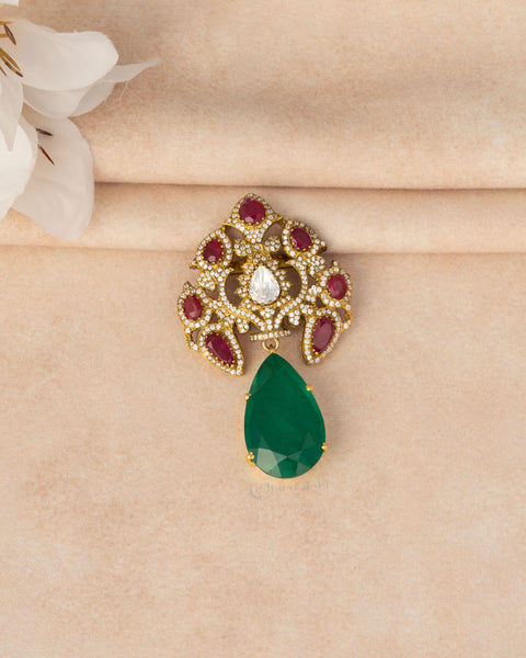 Gold Polish Silver Pendant