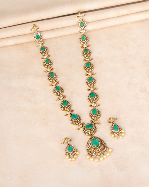 Gold Polish Silver Necklace Set