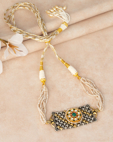 Gold Polish Silver Choker CHN2108