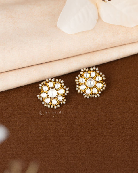 Gold Polish Silver Earrings CHE2484