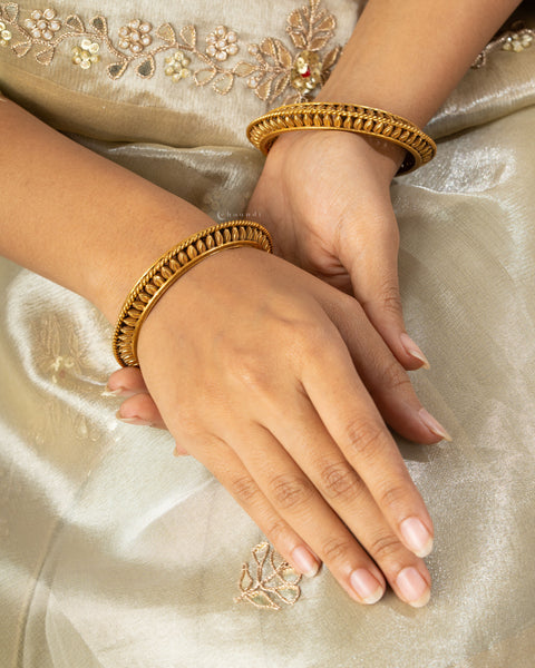 Gold Polish Silver Bangle (Single)