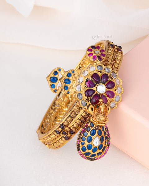 Gold Polish Silver Bangle  (Single)