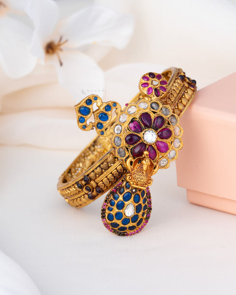 Gold Polish Silver Bangle  (Single)