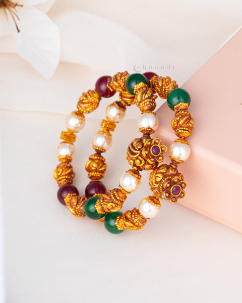 Gold Polish Silver Bangle (Single)