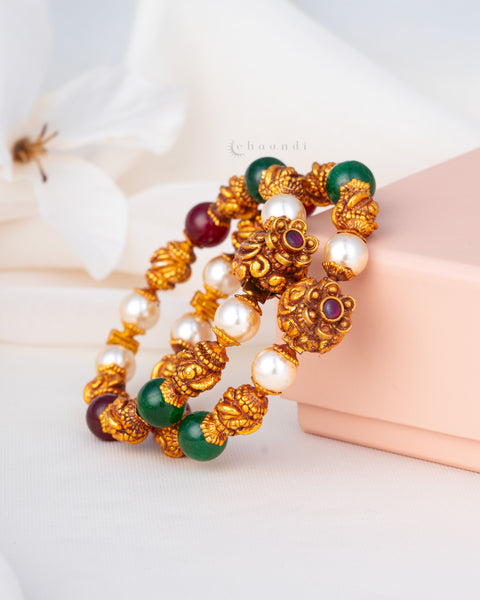 Gold Polish Silver Bangle (Single)