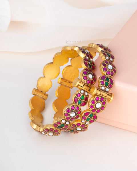 Gold Polish Silver Bangle  (Single)