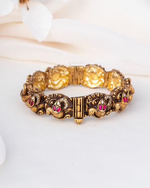 Gold Polish Silver Bangle  (Single)