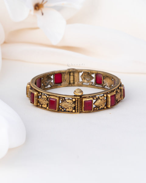 Gold Polish Silver Bangle  (Single)