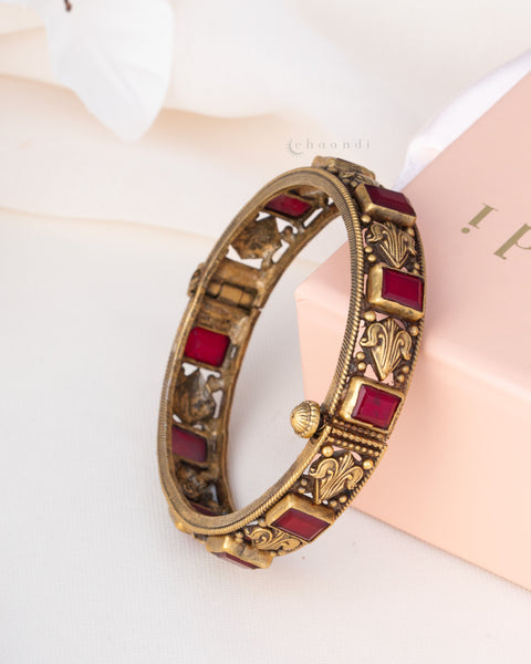 Gold Polish Silver Bangle  (Single)