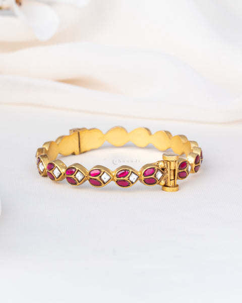 Gold Polish Silver Bangle  (Single)