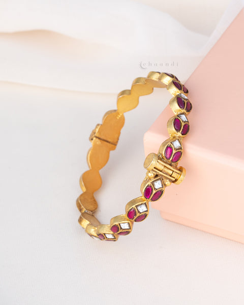 Gold Polish Silver Bangle  (Single)