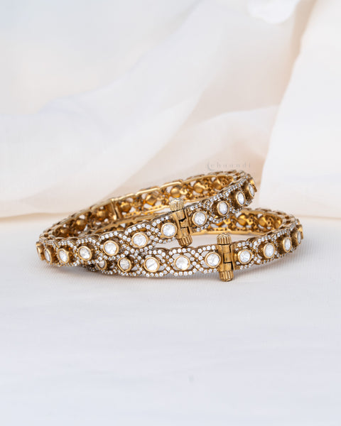 Gold Polish Silver Bangle (Single)