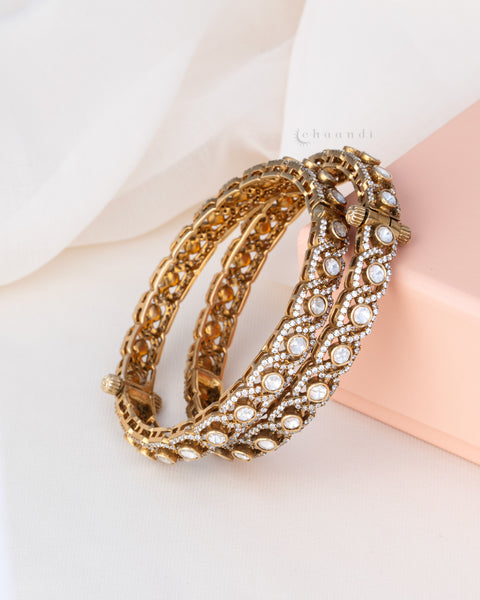 Gold Polish Silver Bangle (Single)