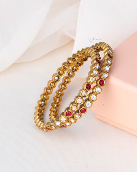 Gold Polish Silver Bangle (Single)