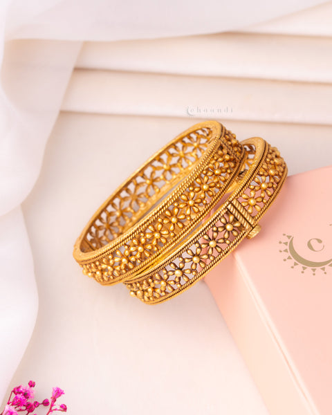 Gold Polish Silver Bangle (Single)