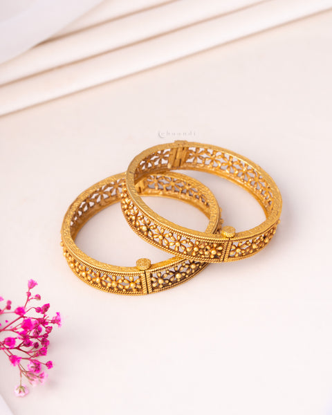 Gold Polish Silver Bangle (Single)