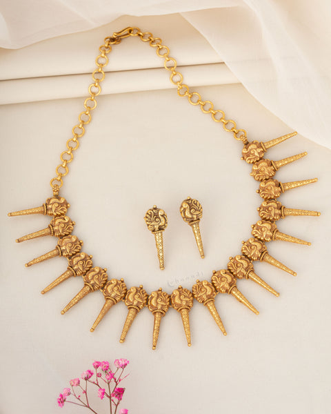 Gold Polish Silver Necklace Set CHN2175