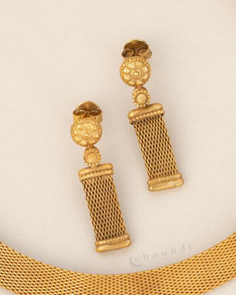 Gold Polish Silver Necklace Set CHN2177