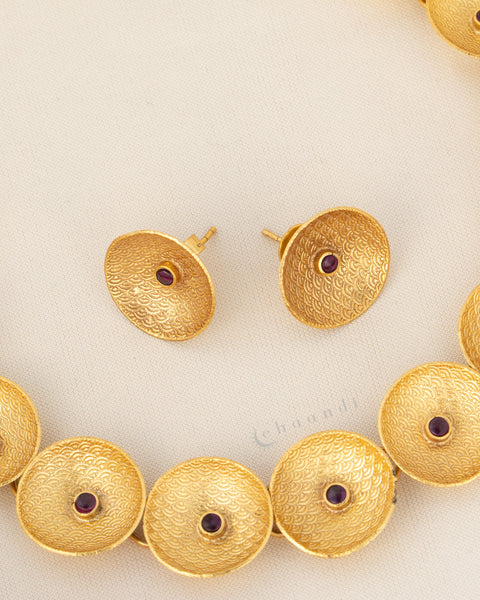 Gold Polish Silver Necklace Set CHN2178