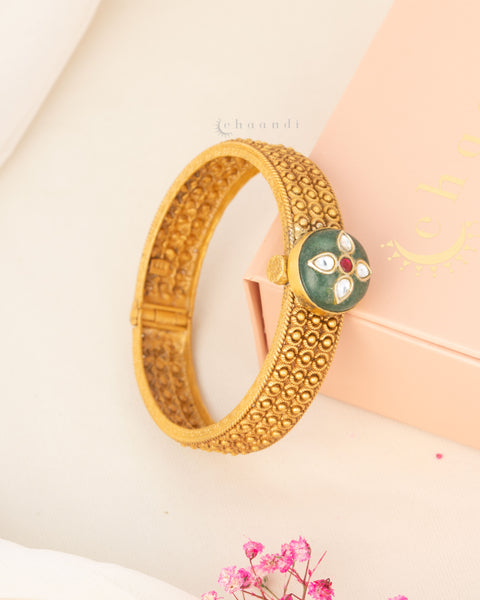Gold Polish Silver Bangle (Single)
