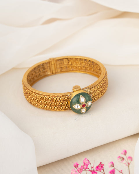 Gold Polish Silver Bangle (Single)