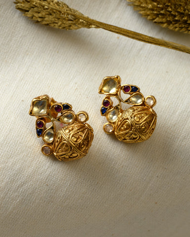 Gold Polish Silver Earrings CHE1364