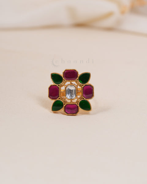 Gold polish Silver Ring