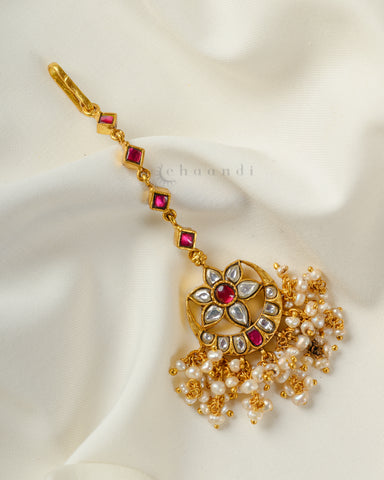 Gold Polish Silver Maang Tikka CHMT1020