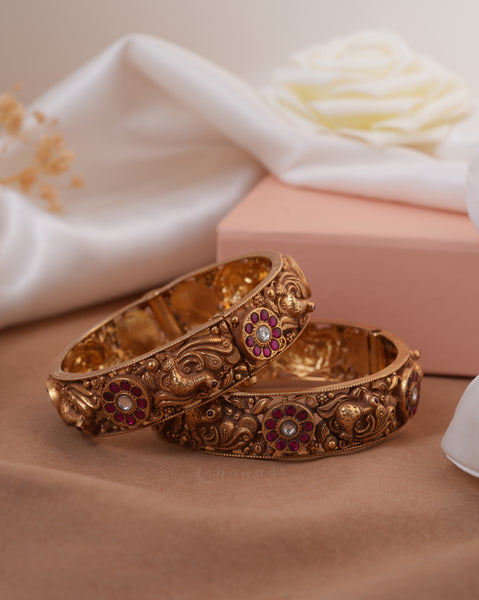 Gold Polish Silver Bangle (Single)
