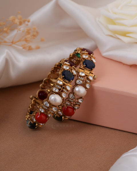 Gold Polish Silver Bangle (Single)